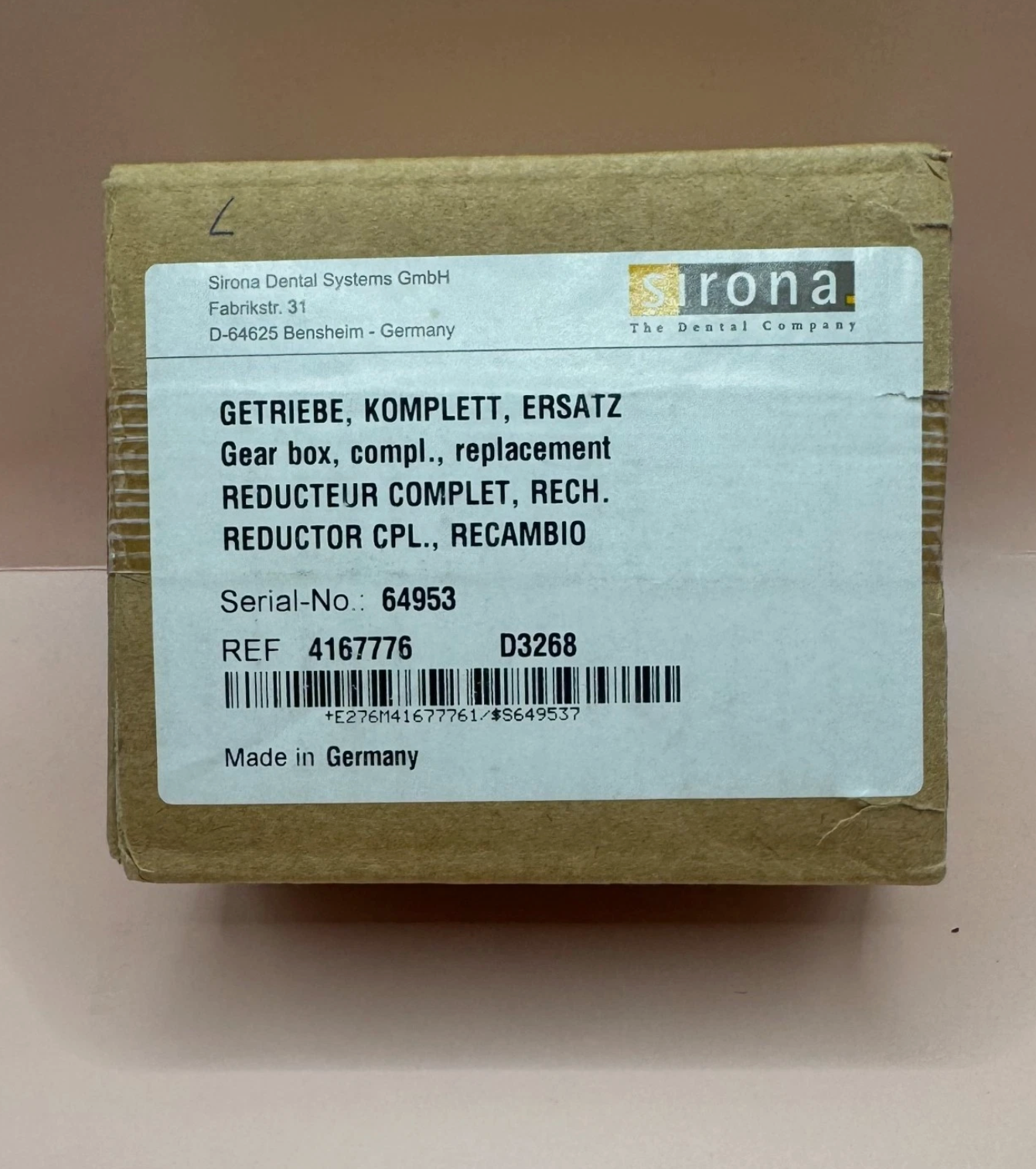 Sirona Trasmission 4167776 D3268 For Cerec 2 + 3 , NEW SEAELED UNOPENED