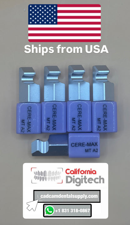 5pcs Dental Lithium Disilicate Glass Ceramic Block C14 MT A2 e.max for PlanMill