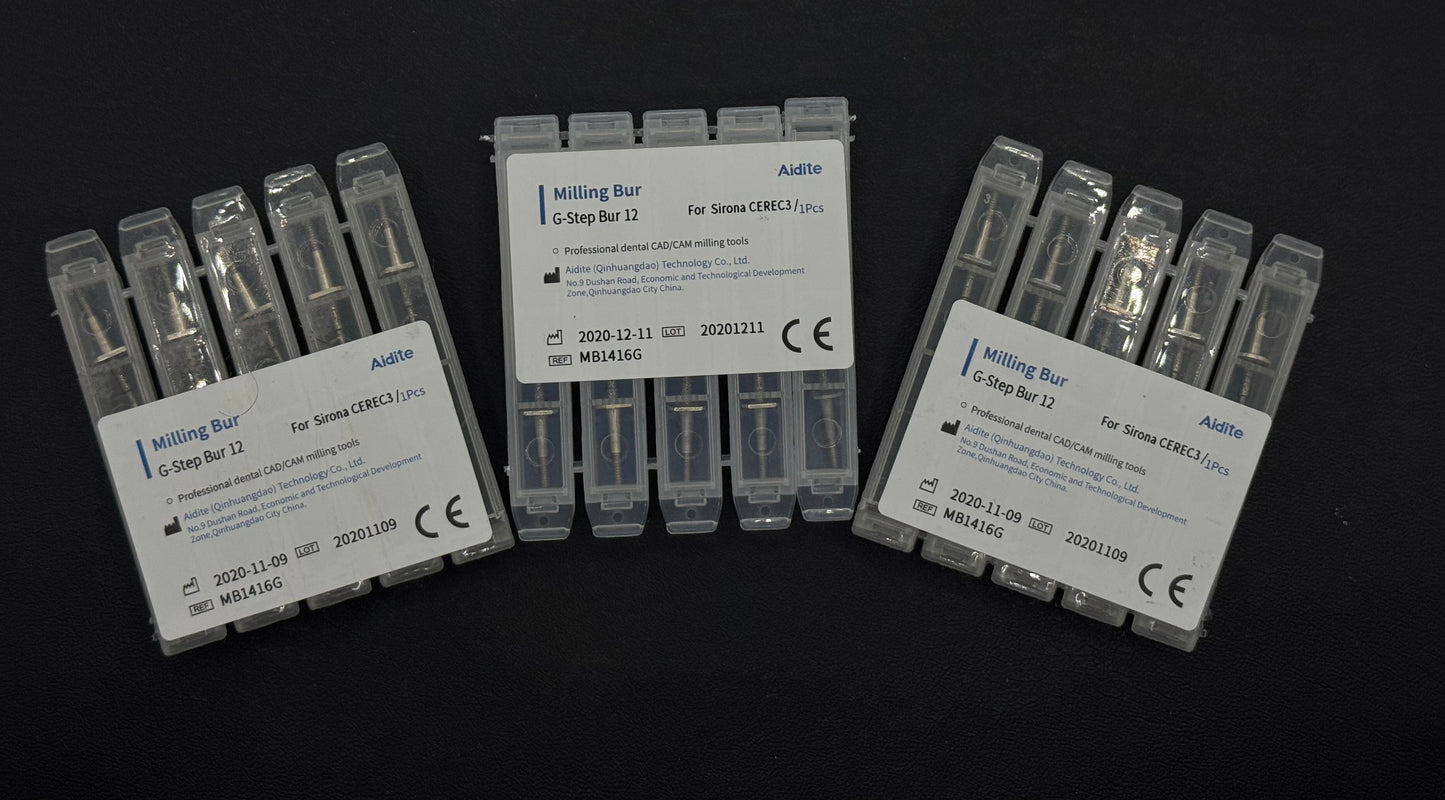 Fresa escalonada 12 para fresado CEREC (5 unidades) 