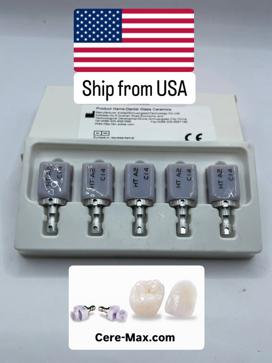 5 Pcs/Box HT C14 A2 Dental Glass Ceramic Lithium Dislicate Cerec Emax CAD CAM