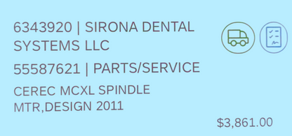 Motor de husillo de CC Dentsply Sirona CEREC MCXL C1 sin abrir y sellado