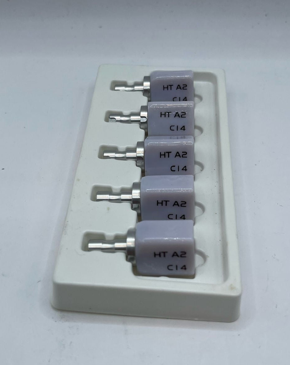 5 piezas/caja HT C14 A2 Cerámica de vidrio dental Dislicato de litio Cerec Emax CAD CAM