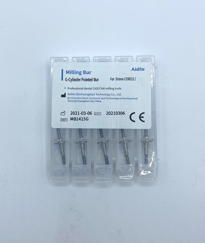 5x pack of Sirona Cerec 3 Compact Milling Burs - Cylinder Pointed Bur