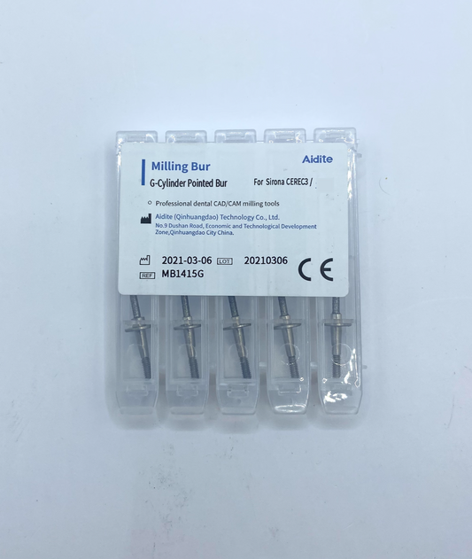 5x pack of Sirona Cerec 3 Compact Milling Burs - Cylinder Pointed Bur